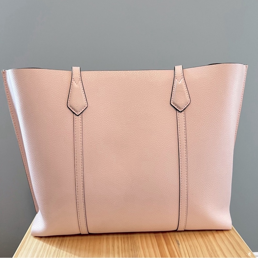 Tory Burch Perry Triple Compartment Tote Bag in Pink Textured Leather - Picture 8 of 14